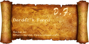 Derdák Fanni névjegykártya